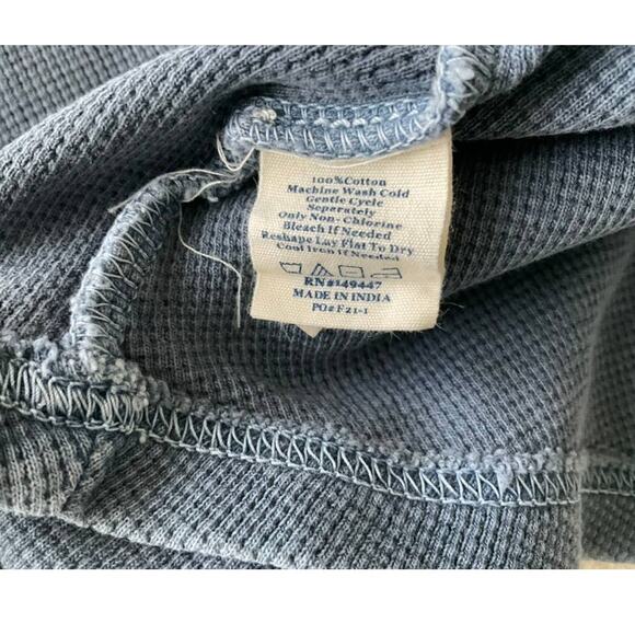 The Normal Brand Ribbed V Neck Top Shirt Long Sleeves Blue Women's M - Picture 4 of 8